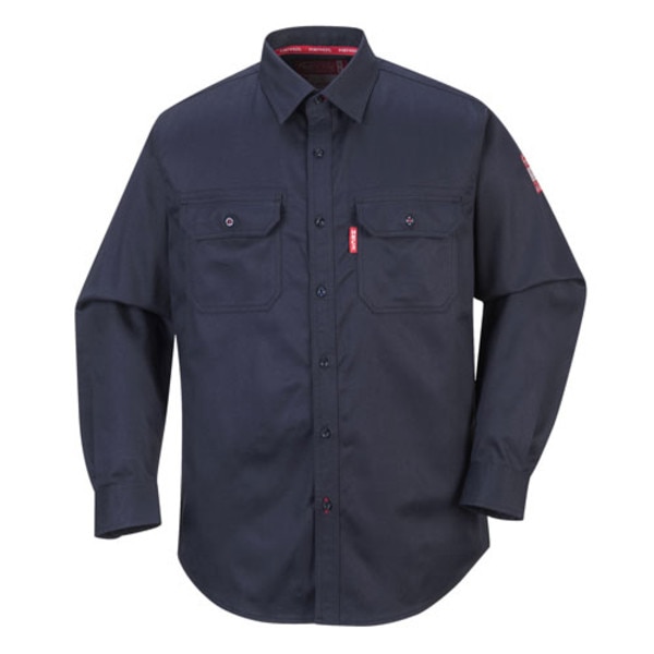 Bizflame Button Up Work Shirt in Navy